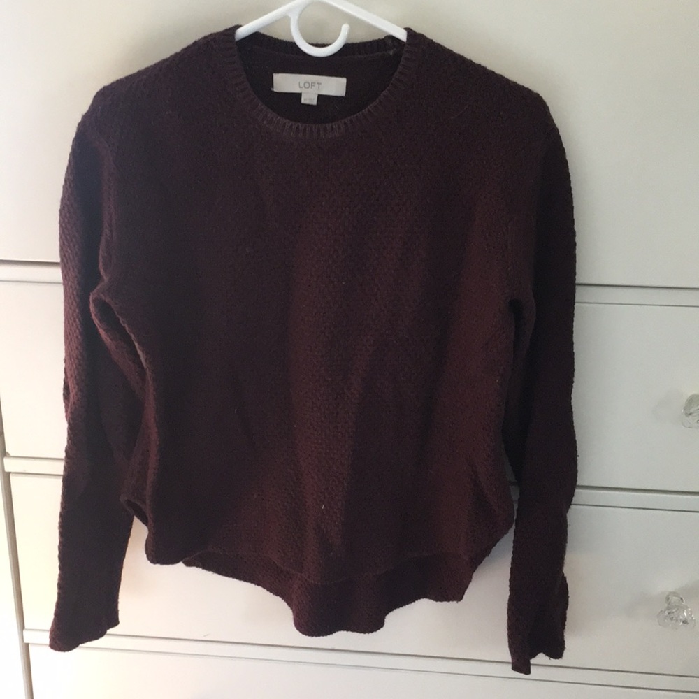 Loft burgundy knit sweater